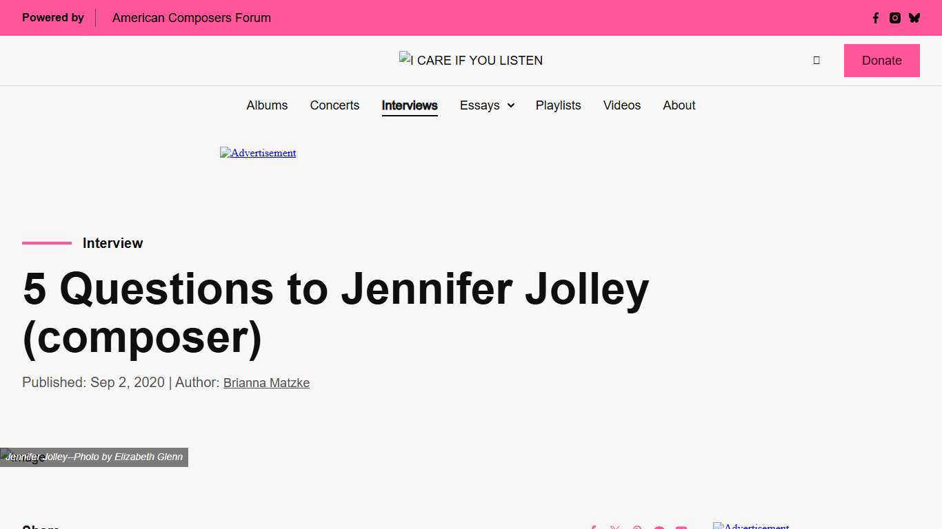 5 Questions to Jennifer Jolley (composer)